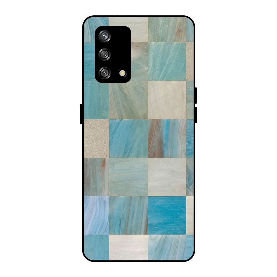 Blue Tiles Metal Back Case for Oppo F19