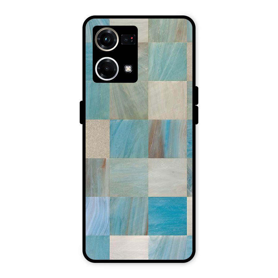 Blue Tiles Metal Back Case for Oppo F21s Pro 4G