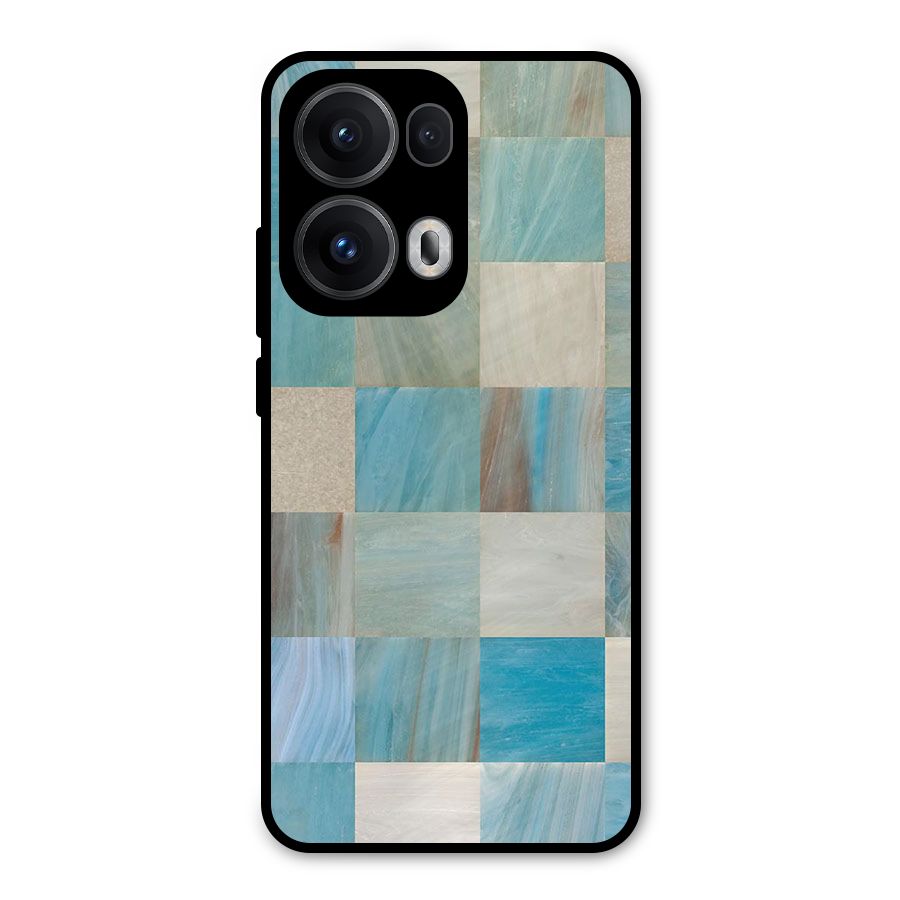 Blue Tiles Metal Back Case for Oppo Reno13 Pro