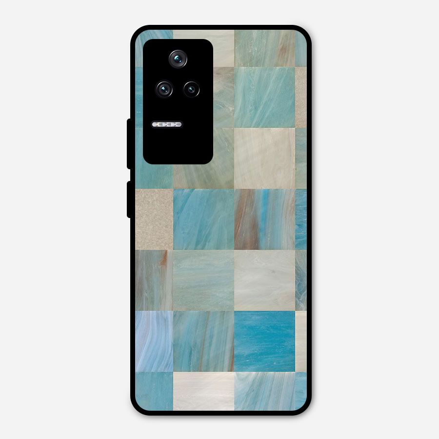 Blue Tiles Metal Back Case for Poco F4 5G