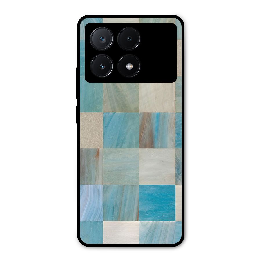 Blue Tiles Metal Back Case for Poco X6 Pro