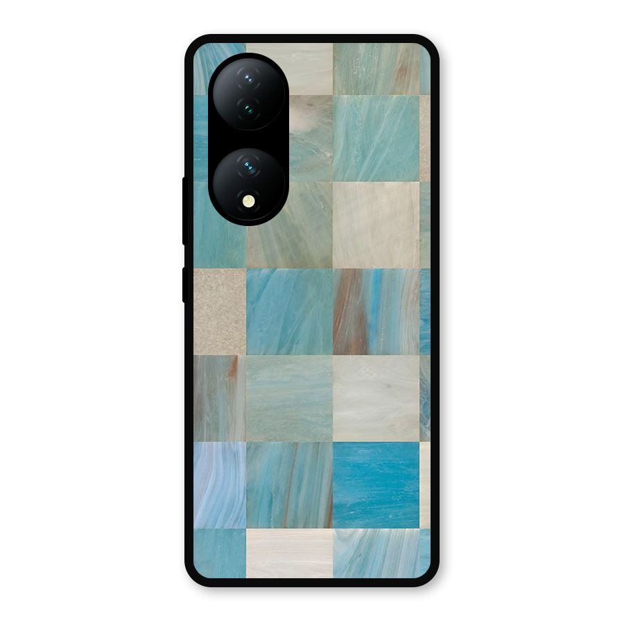 Blue Tiles Metal Back Case for Vivo T2