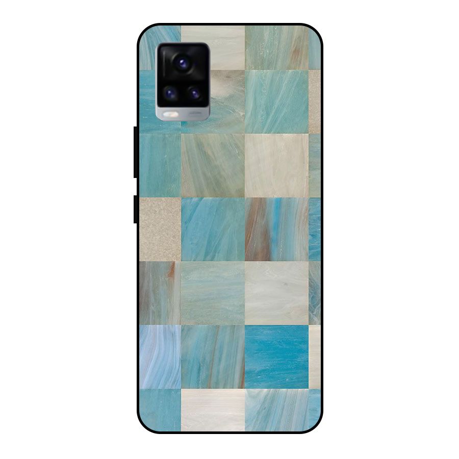 Blue Tiles Metal Back Case for Vivo V20 2021