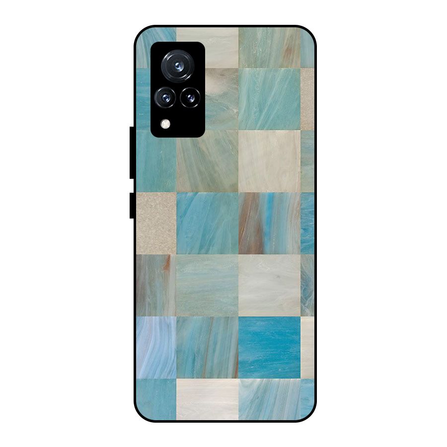 Blue Tiles Metal Back Case for Vivo V21 5G