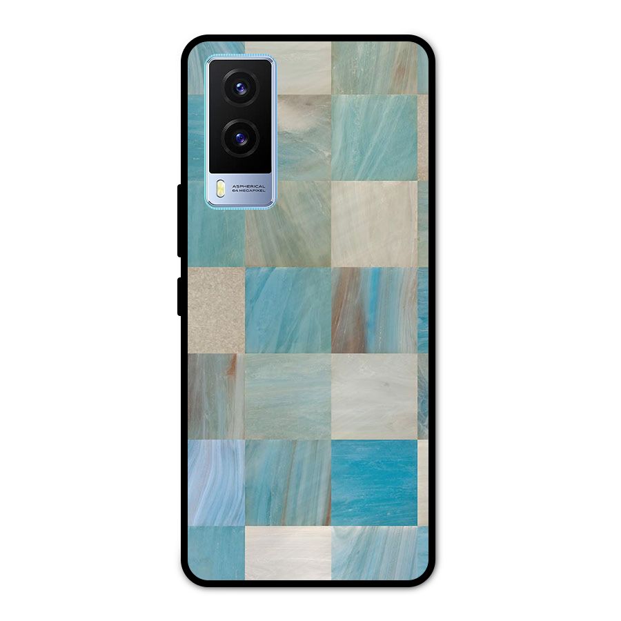 Blue Tiles Metal Back Case for Vivo V21e 5G
