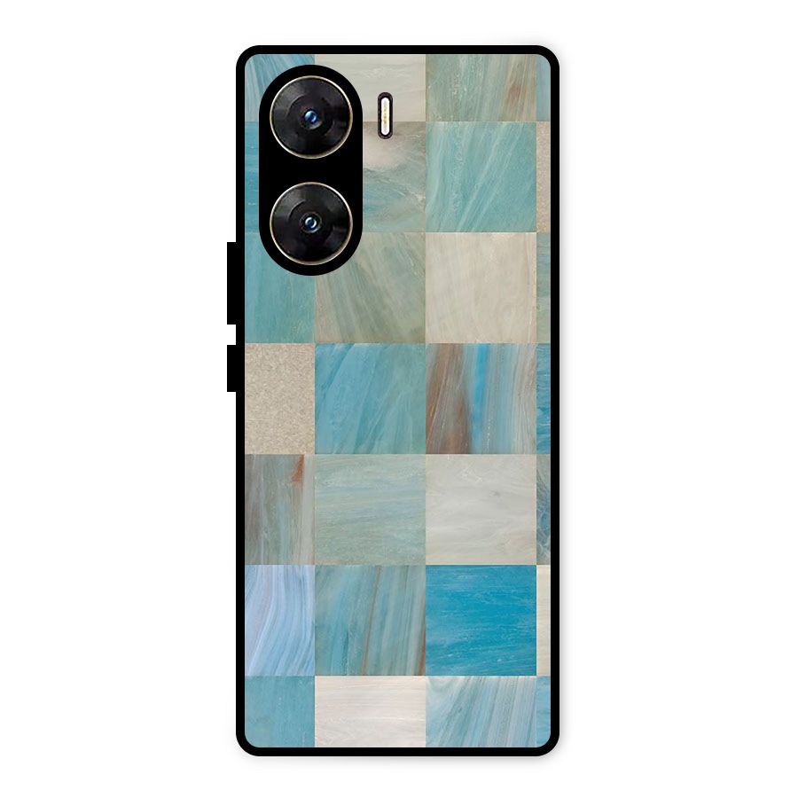 Blue Tiles Metal Back Case for Vivo V29e