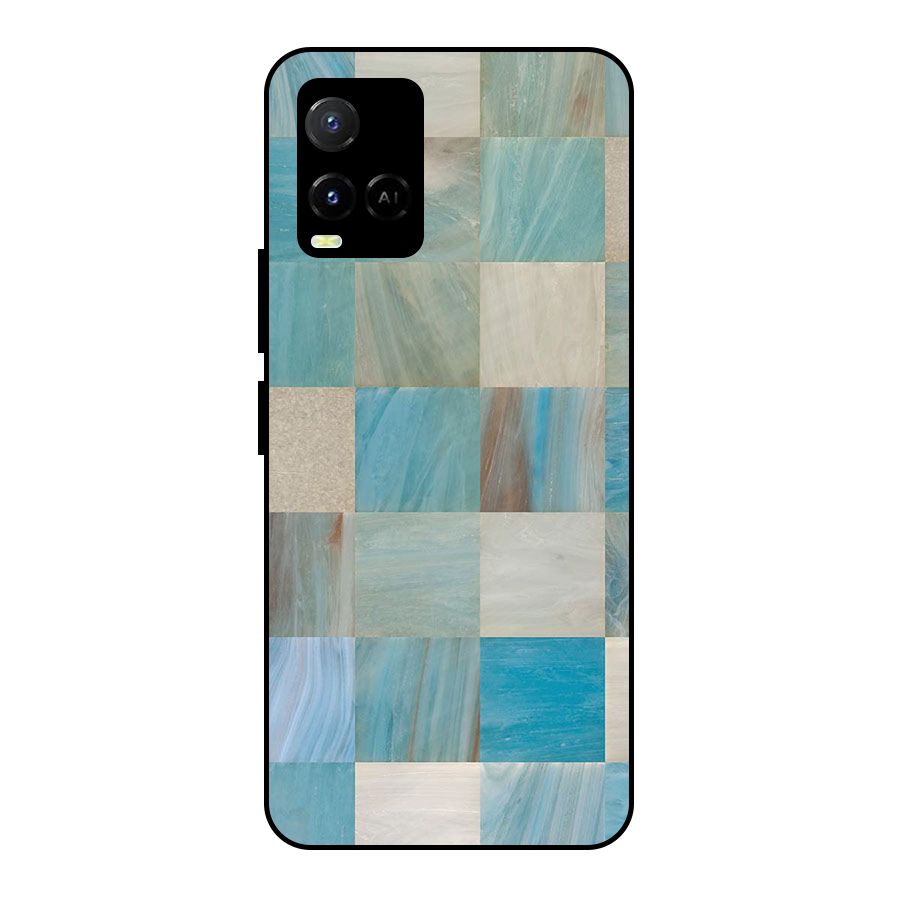 Blue Tiles Metal Back Case for Vivo Y21