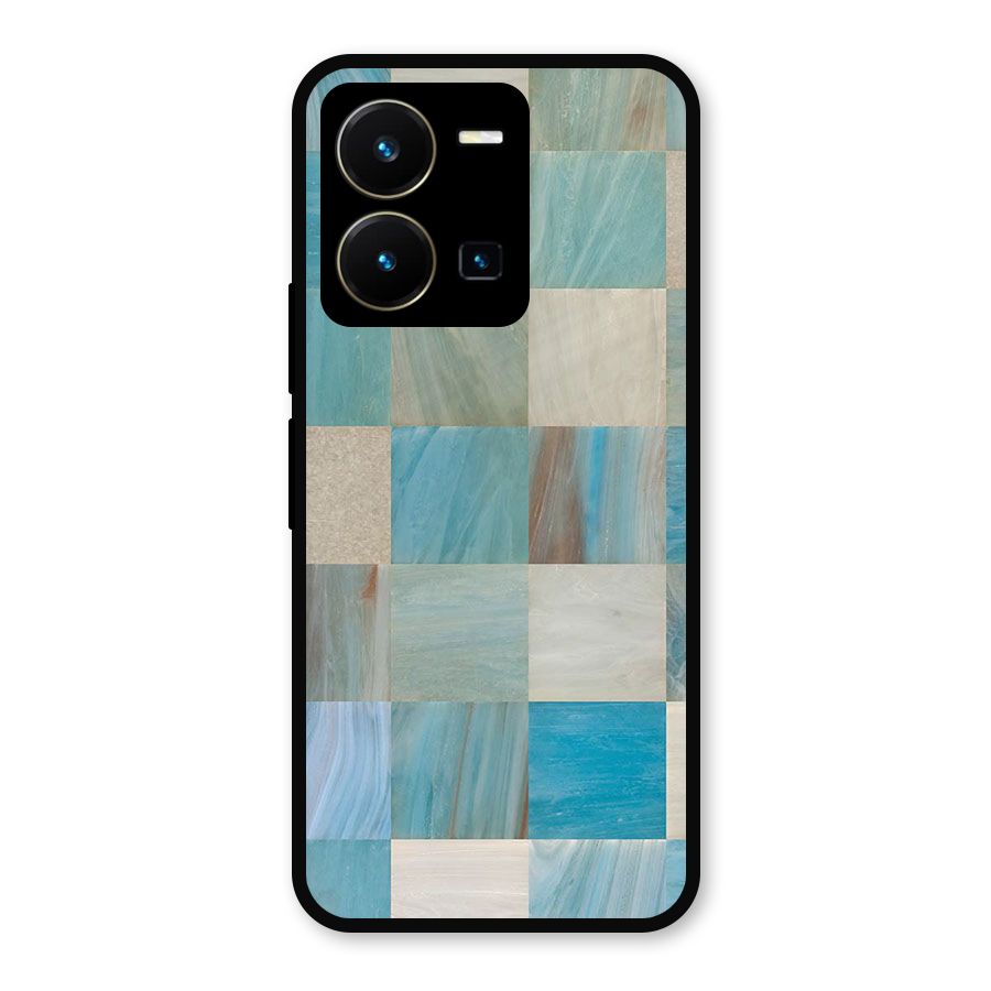 Blue Tiles Metal Back Case for Vivo Y35