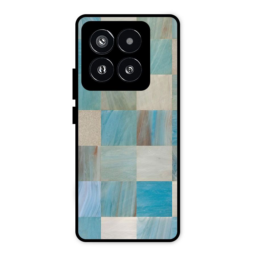Blue Tiles Metal Back Case for Xiaomi 14 Pro