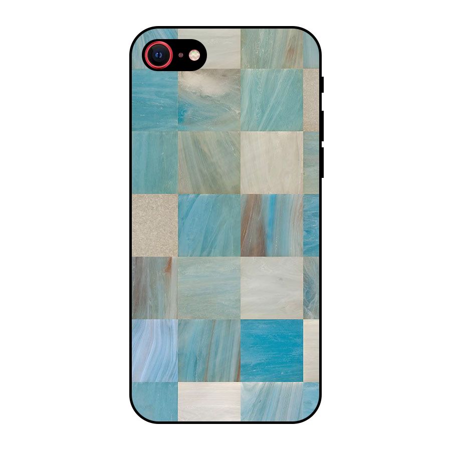 Blue Tiles Metal Back Case for iPhone SE 2022