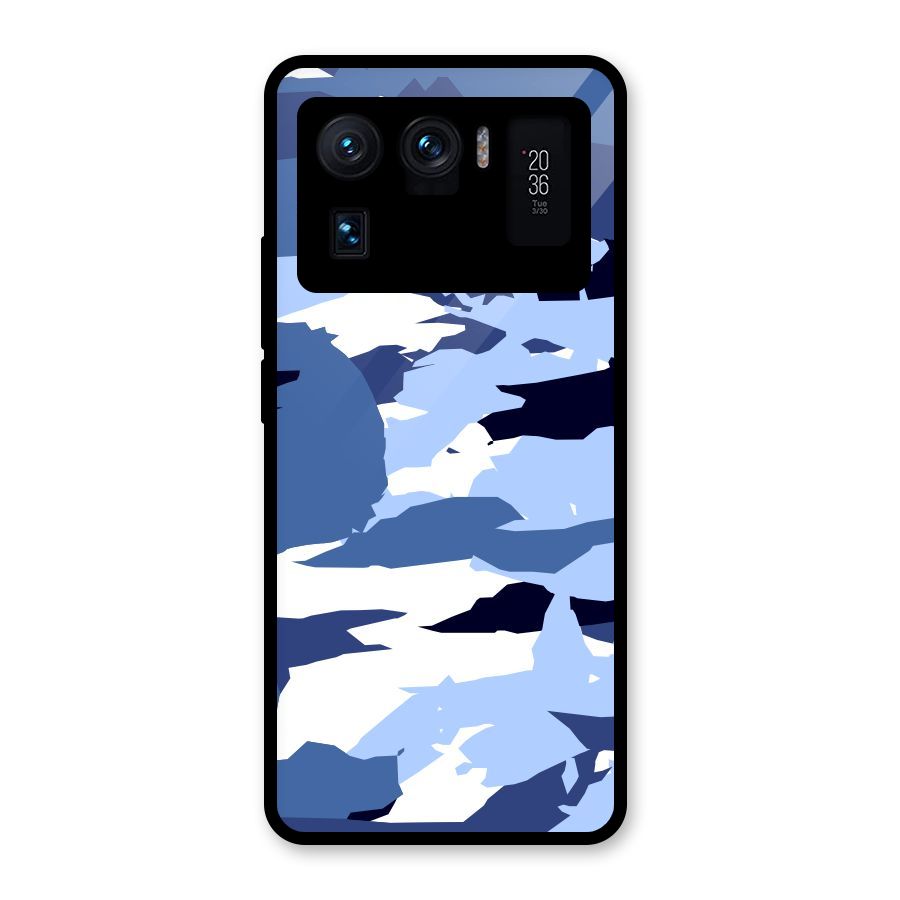 Blue White Canvas Glass Back Case for Mi 11 Ultra