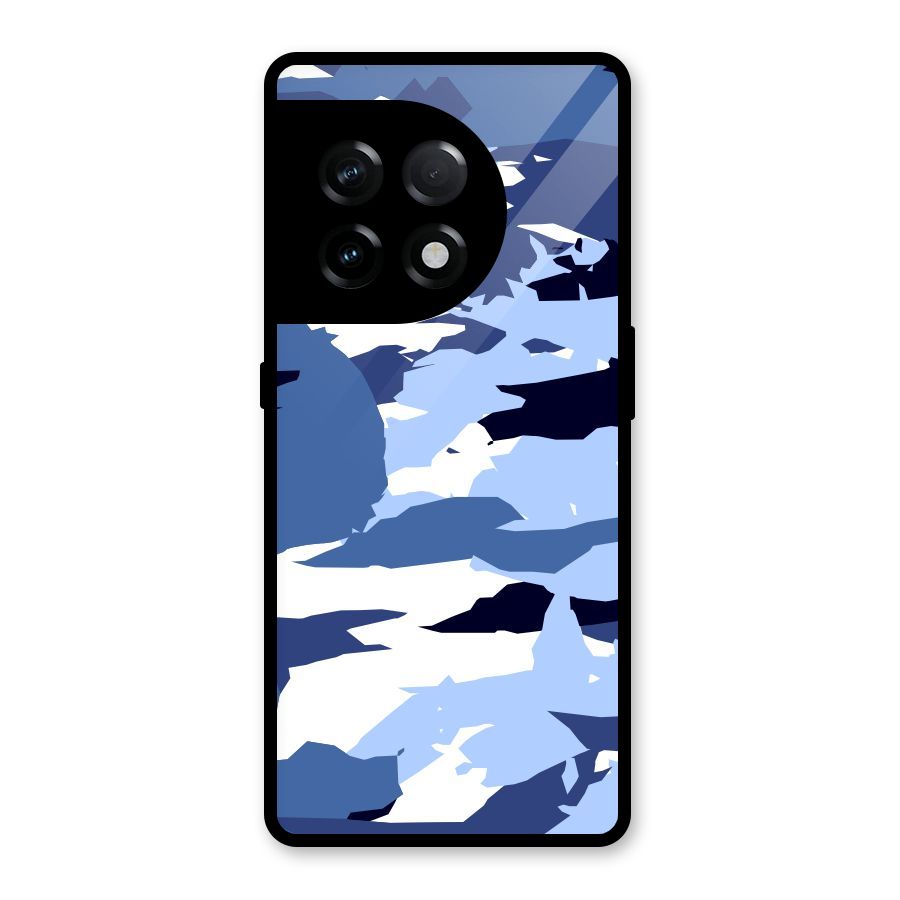 Blue White Canvas Glass Back Case for OnePlus 11R