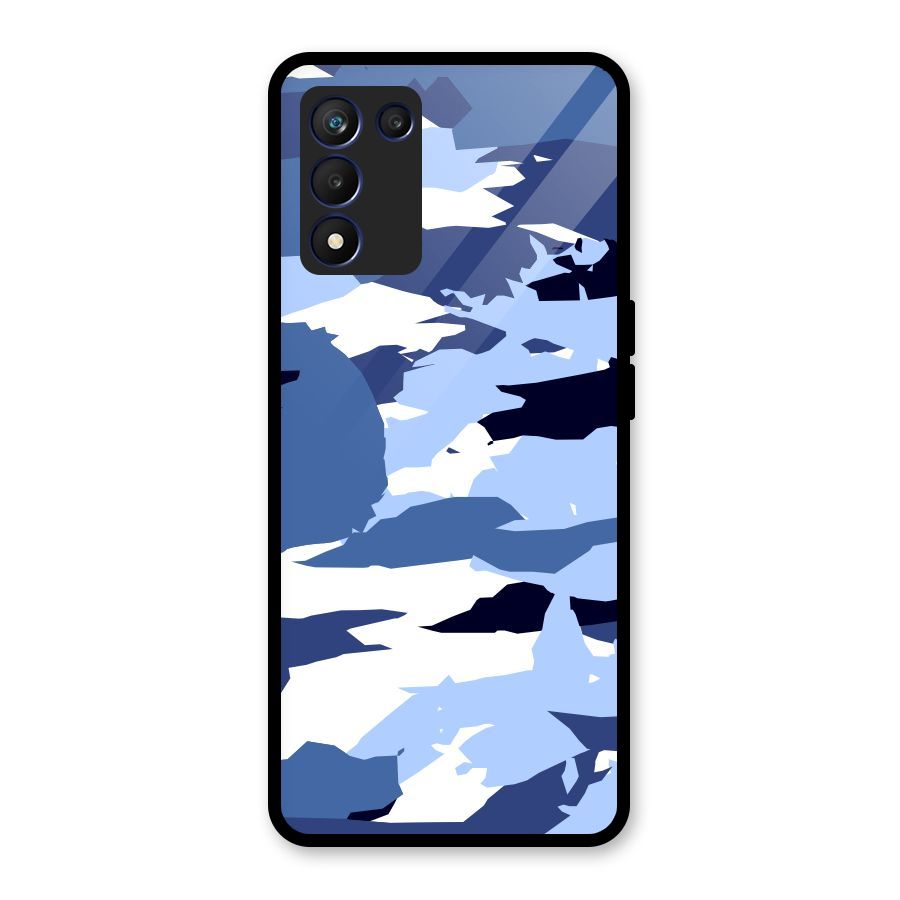 Blue White Canvas Glass Back Case for Realme 9 5G Speed