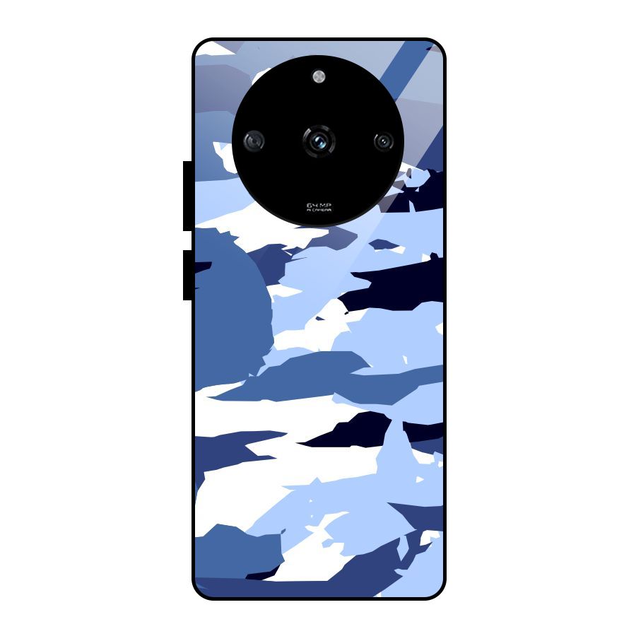 Blue White Canvas Glass Back Case for Realme Narzo 60 5G