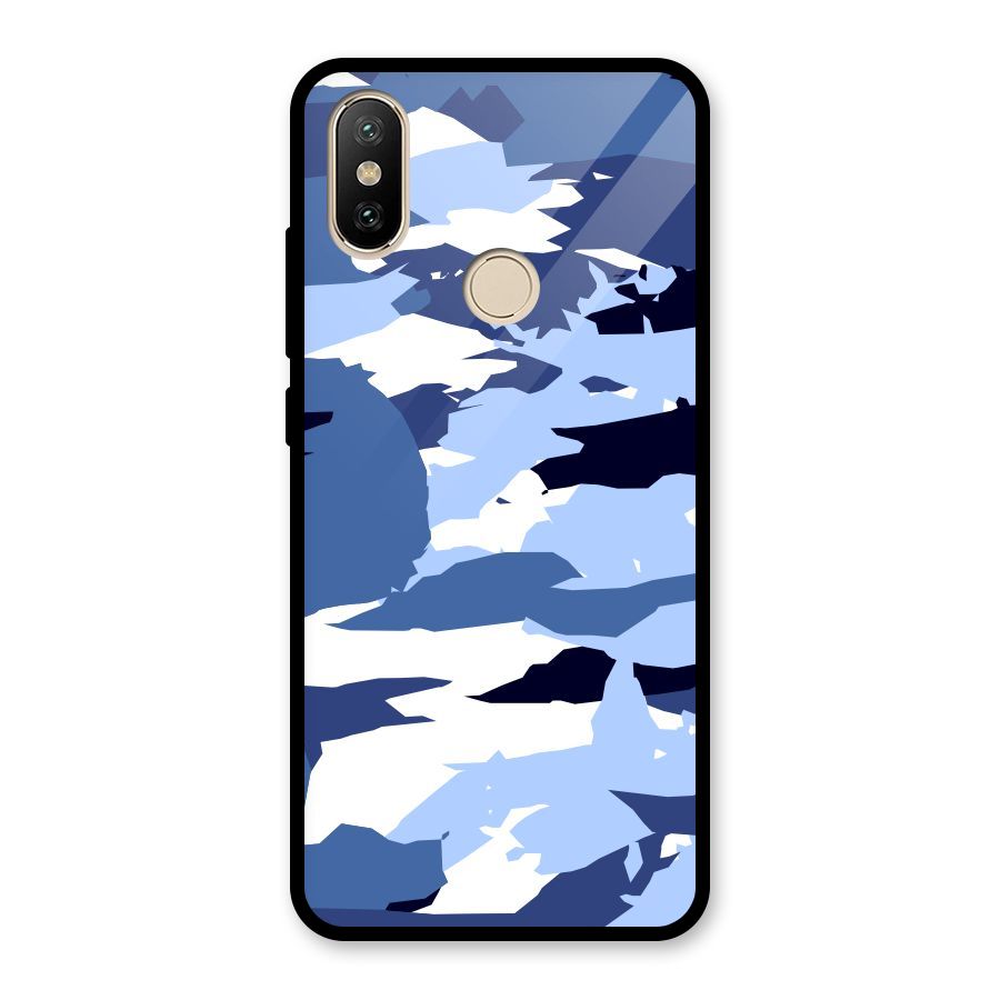 Blue White Canvas Glass Back Case for Redmi A2