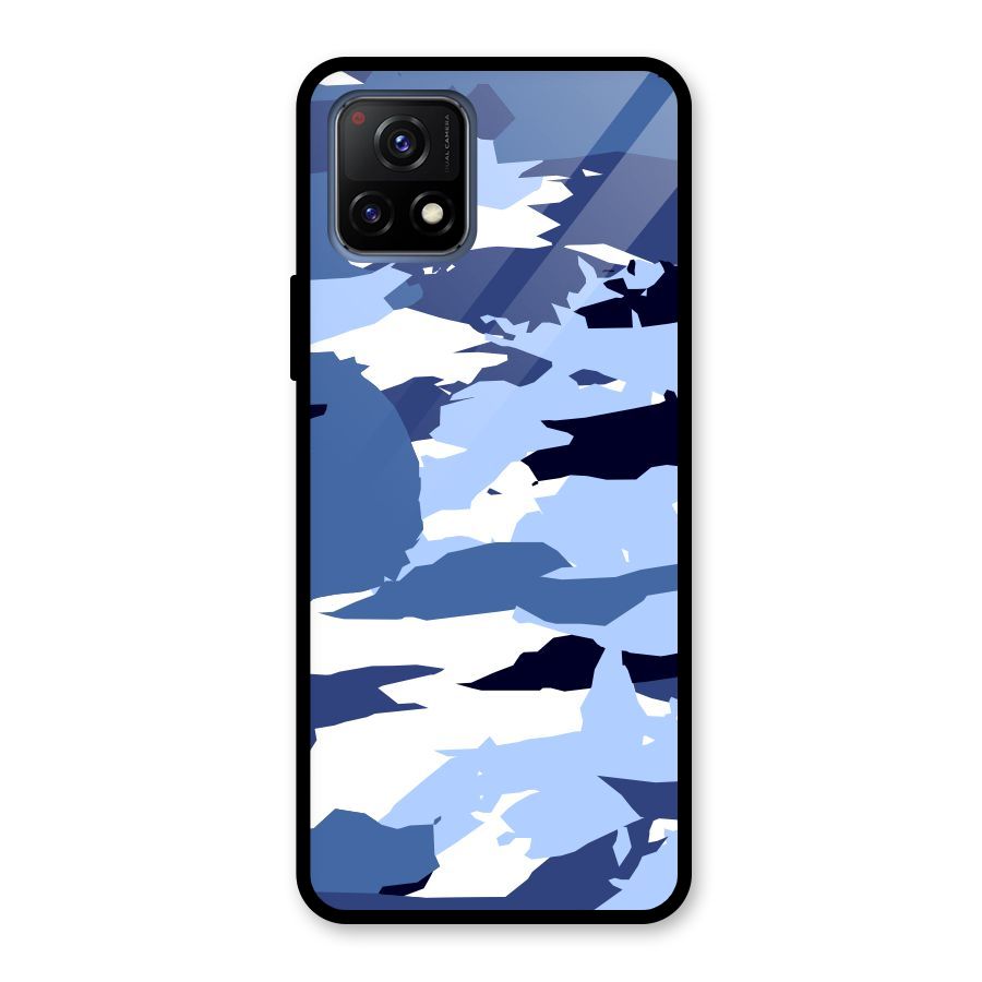 Blue White Canvas Glass Back Case for Vivo Y72 5G