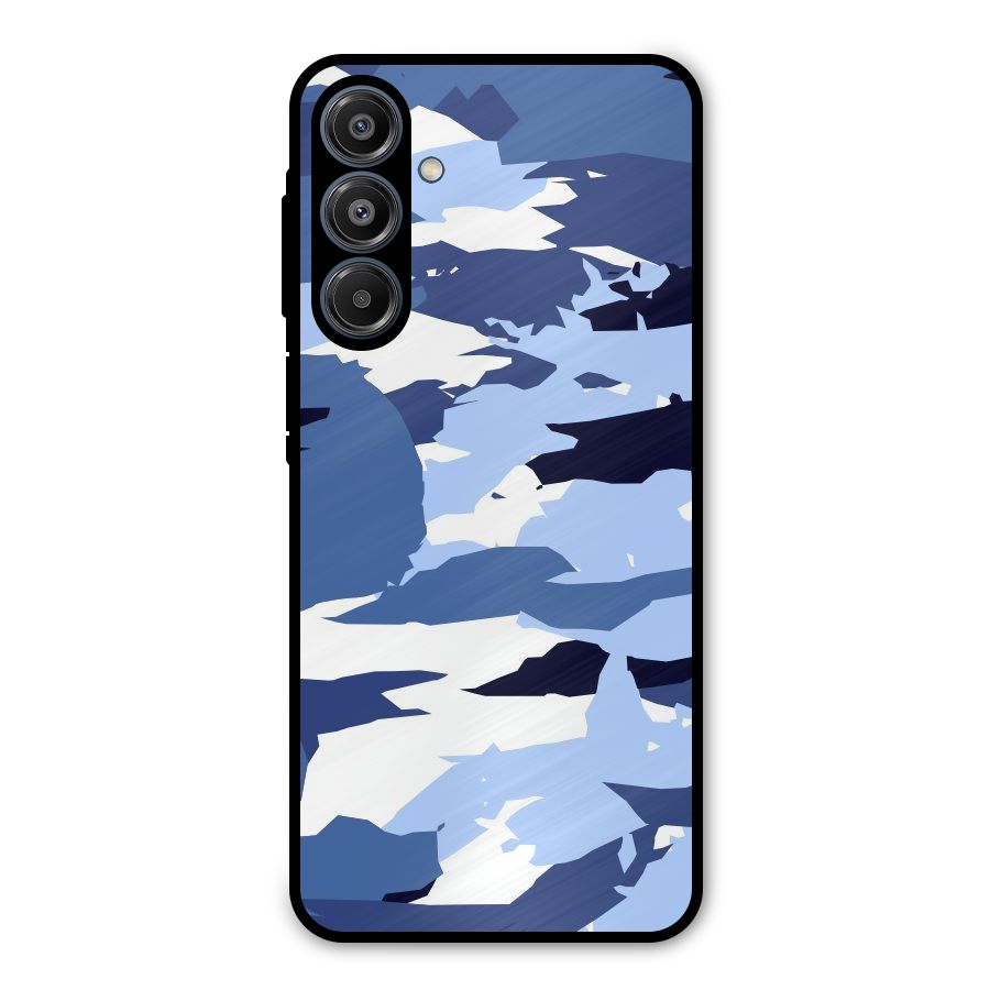 Blue White Canvas Metal Back Case for Galaxy A16 5G