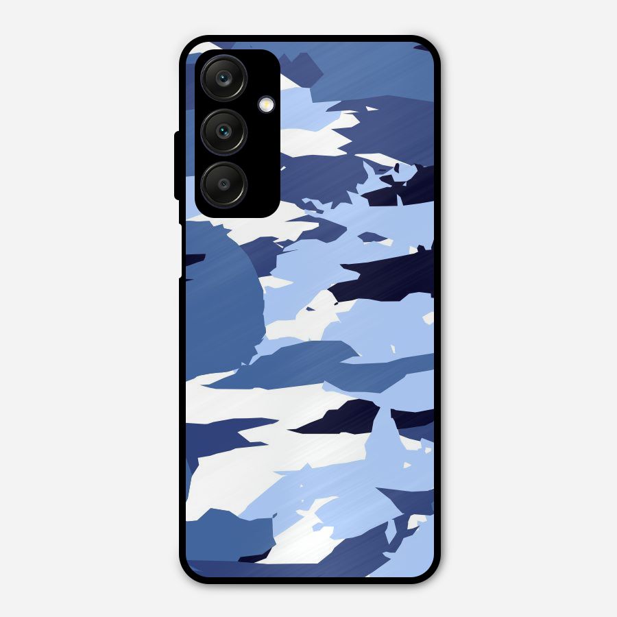 Blue White Canvas Metal Back Case for Galaxy A25 5G