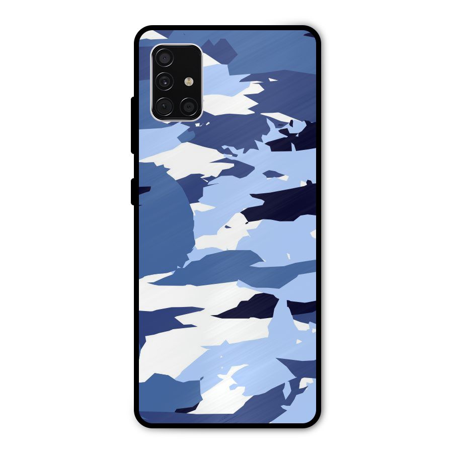 Blue White Canvas Metal Back Case for Galaxy A51