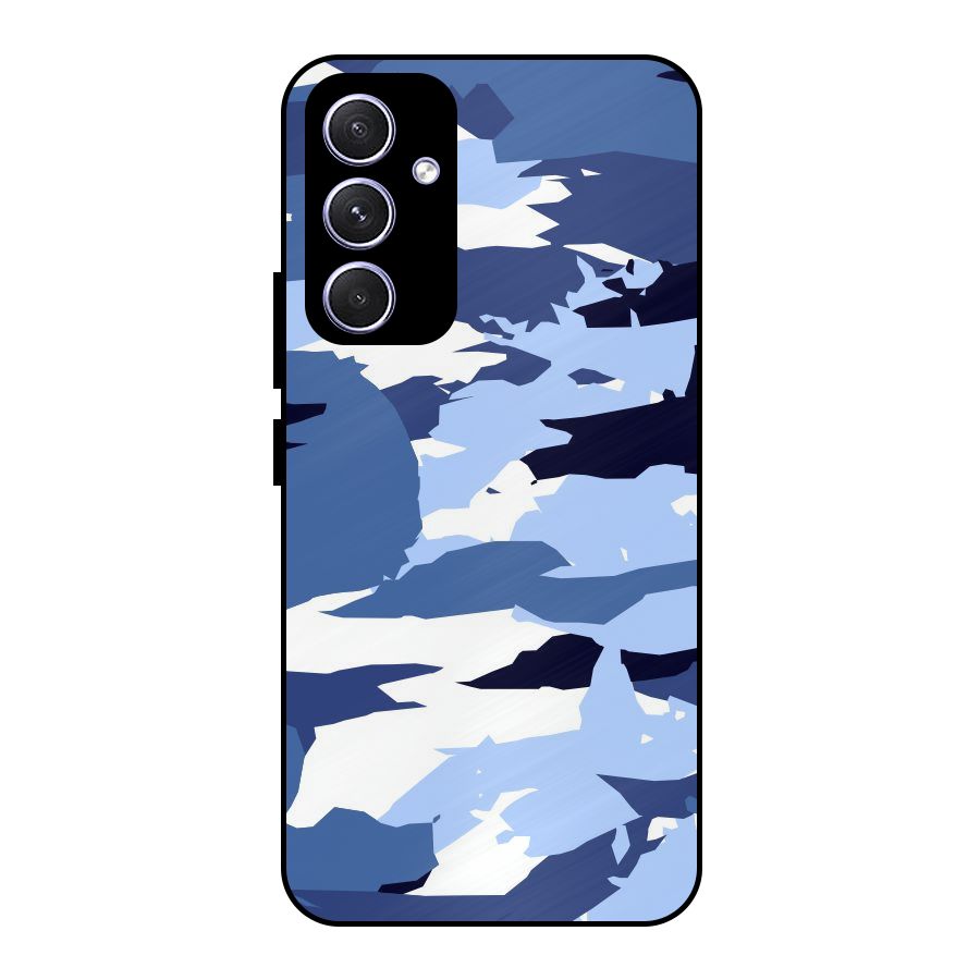 Blue White Canvas Metal Back Case for Galaxy A54