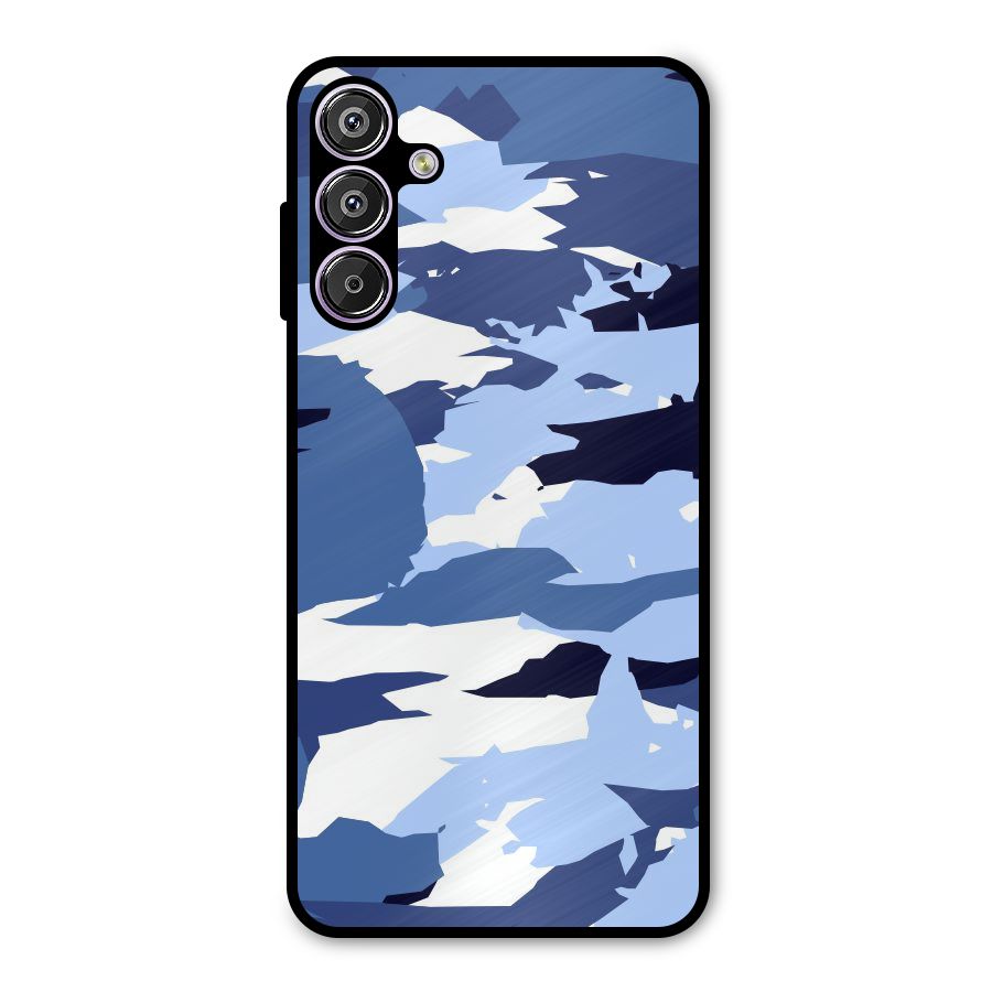Blue White Canvas Metal Back Case for Galaxy F15