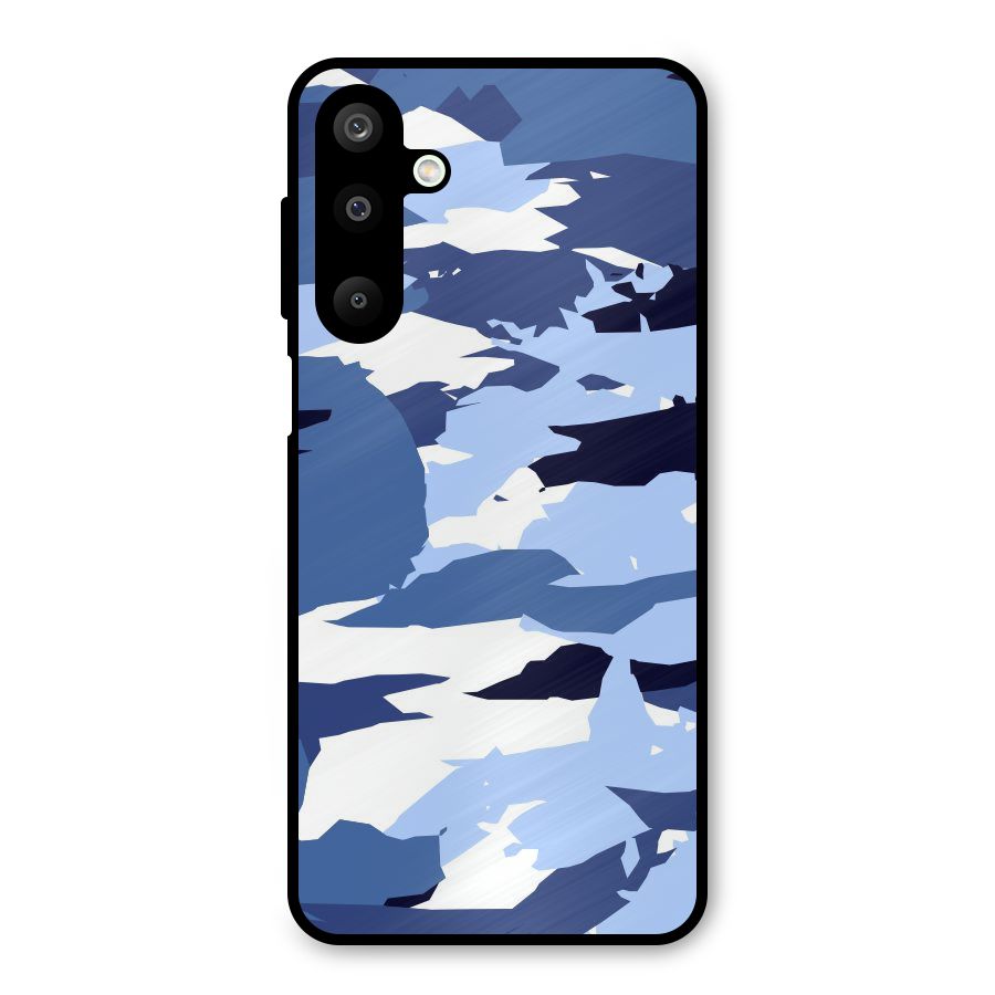 Blue White Canvas Metal Back Case for Galaxy M16