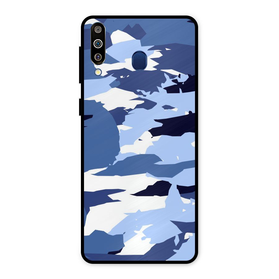 Blue White Canvas Metal Back Case for Galaxy M30