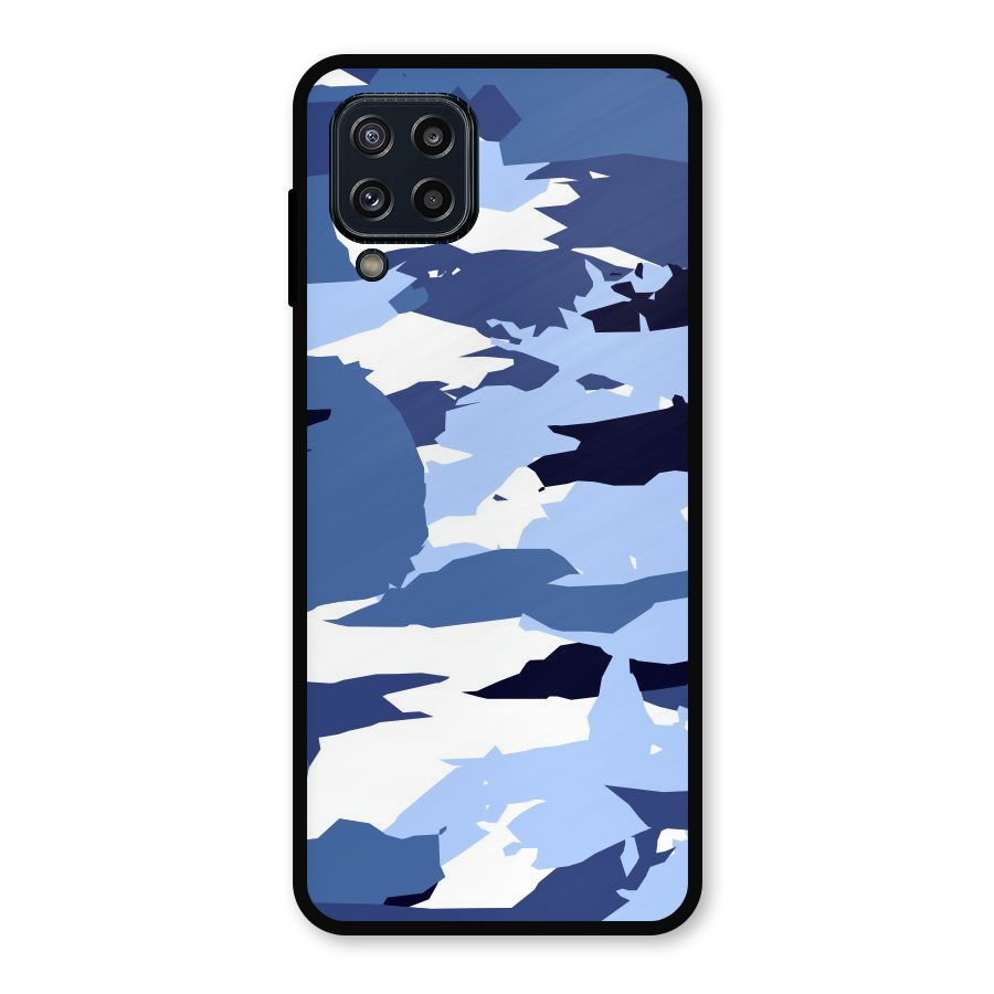 Blue White Canvas Metal Back Case for Galaxy M32