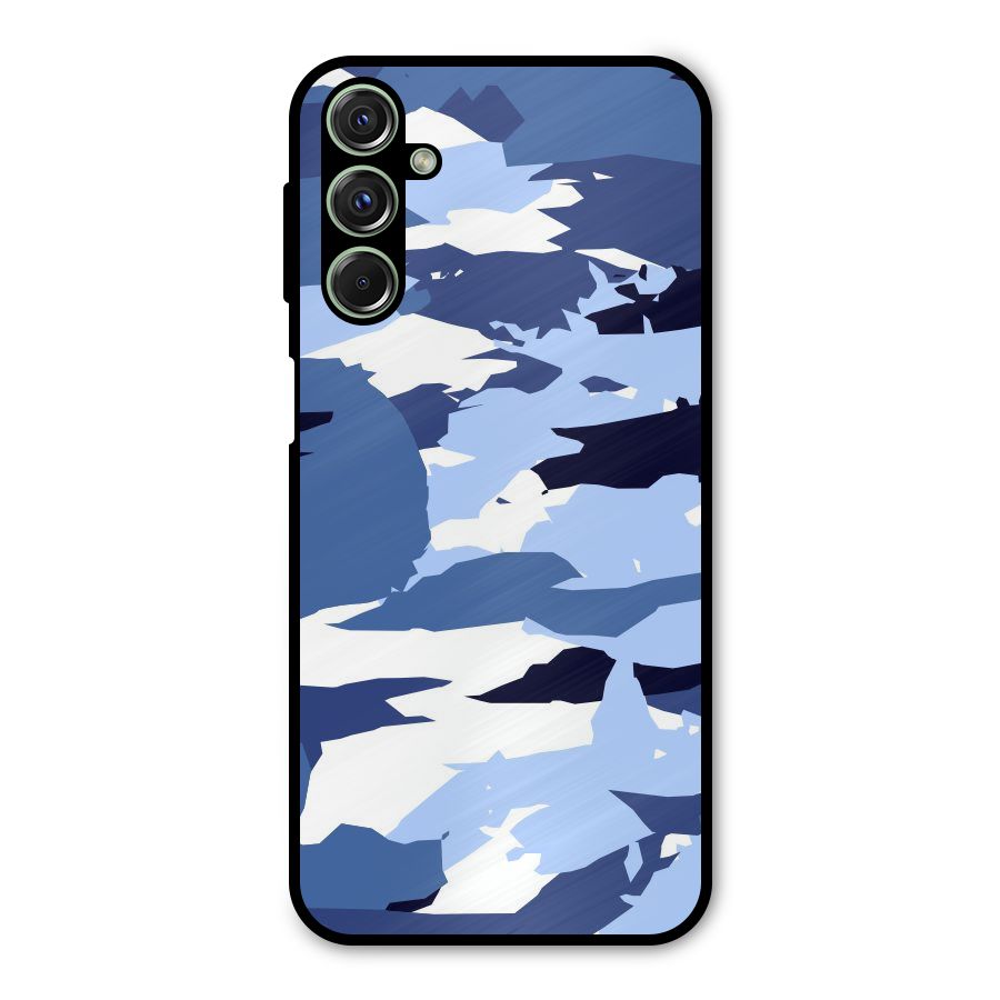 Blue White Canvas Metal Back Case for Galaxy M34