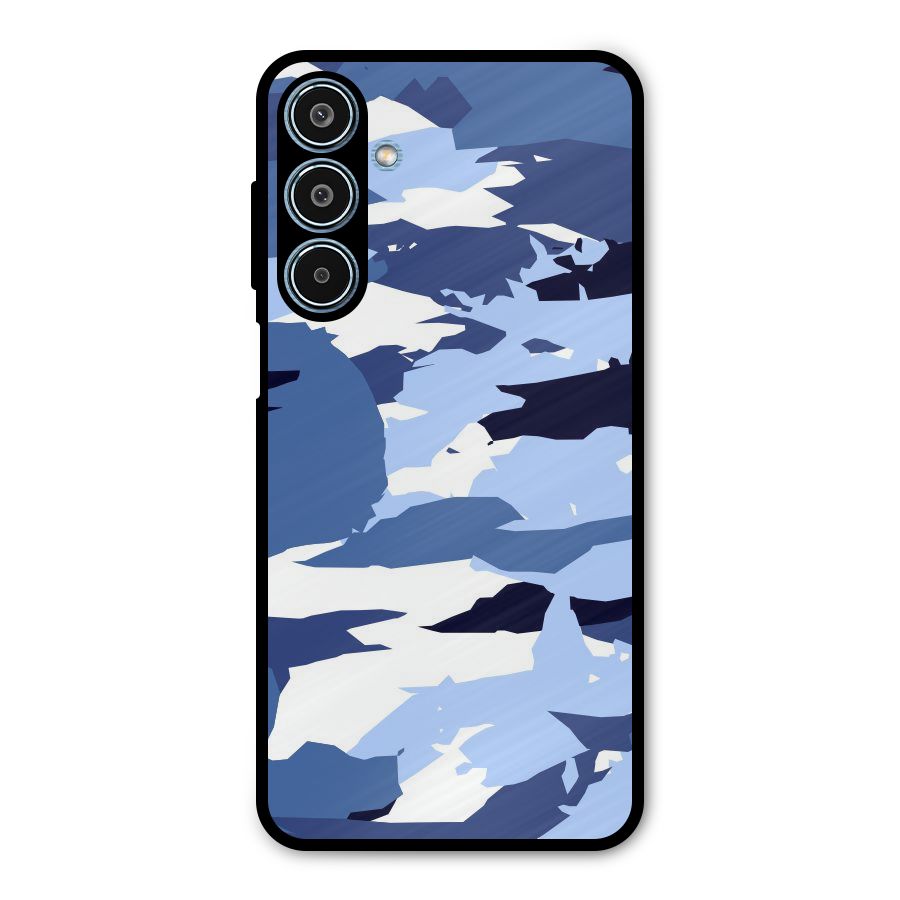 Blue White Canvas Metal Back Case for Galaxy M35