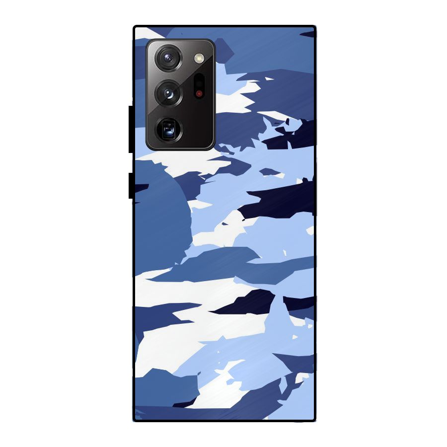 Blue White Canvas Metal Back Case for Galaxy Note 20 Ultra