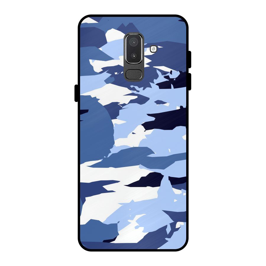 Blue White Canvas Metal Back Case for Galaxy On8 (2018)