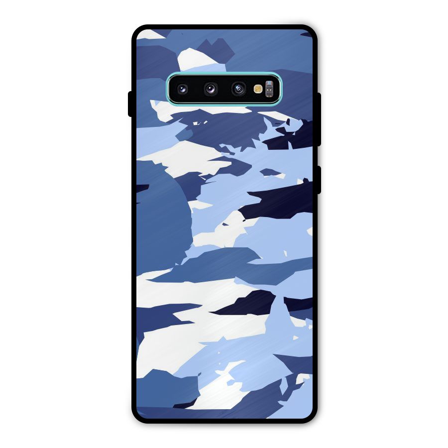 Blue White Canvas Metal Back Case for Galaxy S10 Plus