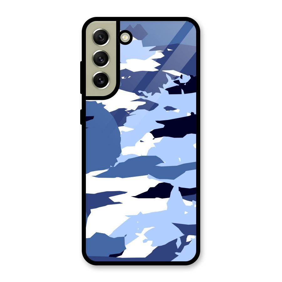 Blue White Canvas Metal Back Case for Galaxy S21 FE 5G (2023)