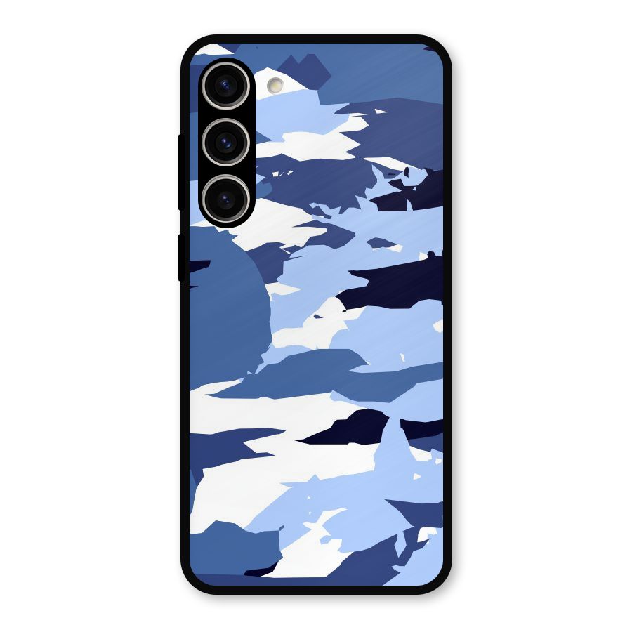 Blue White Canvas Metal Back Case for Galaxy S23 Plus