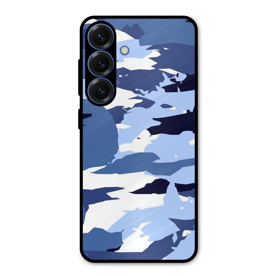 Blue White Canvas Metal Back Case for Galaxy S25