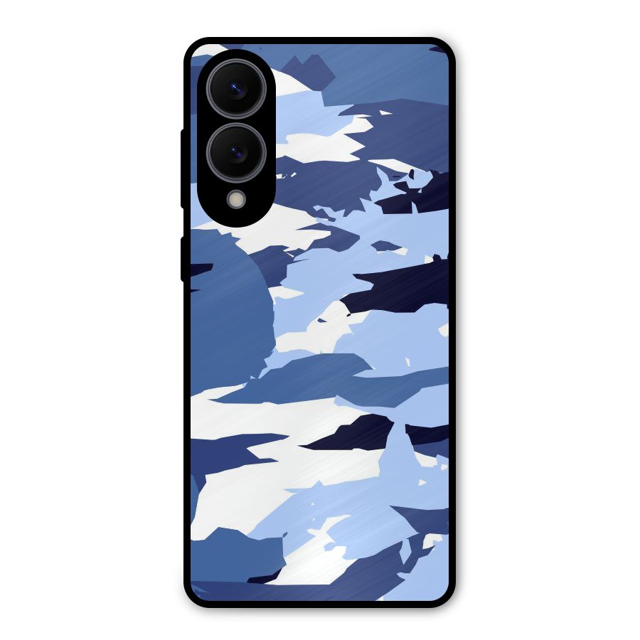 Blue White Canvas Metal Back Case for Galaxy S25 Edge