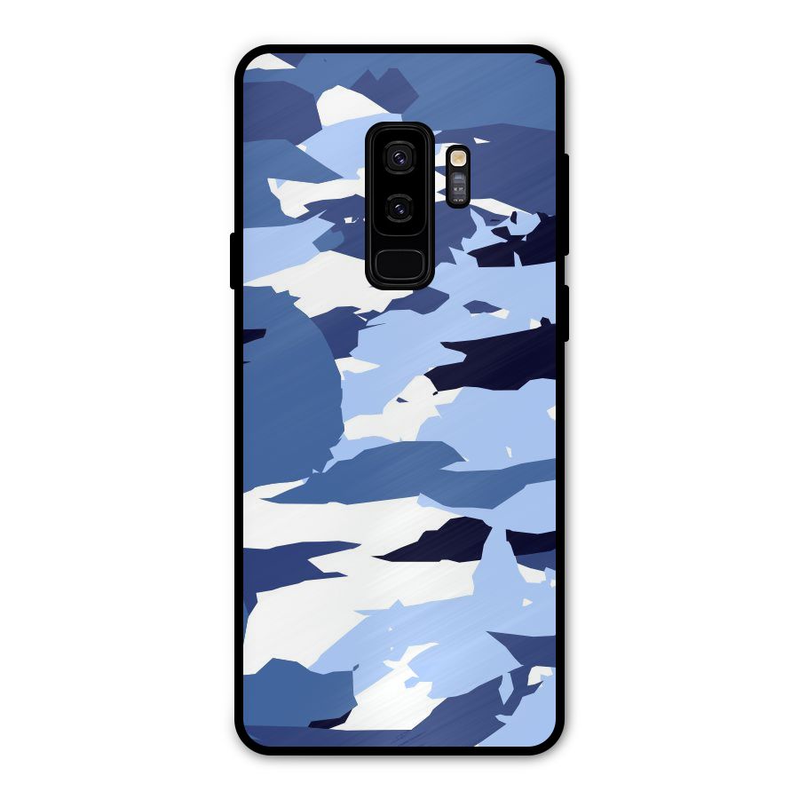 Blue White Canvas Metal Back Case for Galaxy S9 Plus
