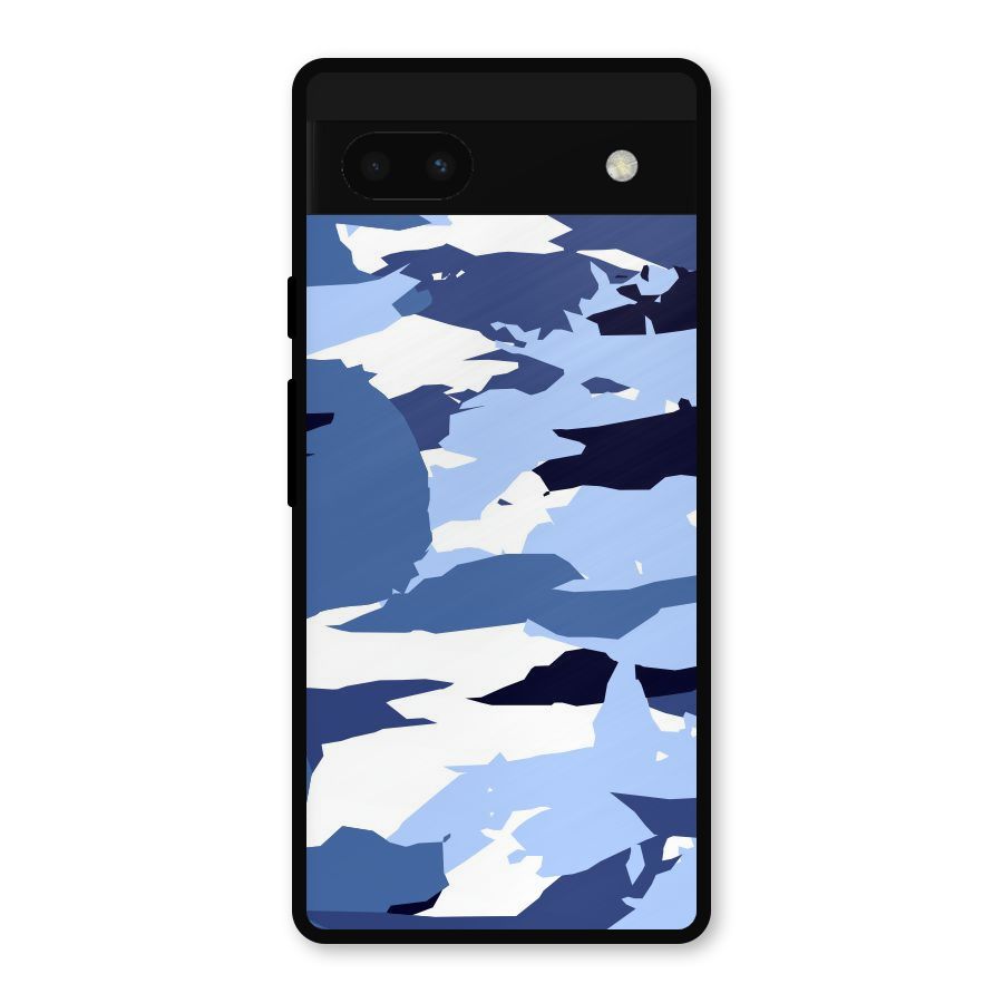 Blue White Canvas Metal Back Case for Google Pixel 6a