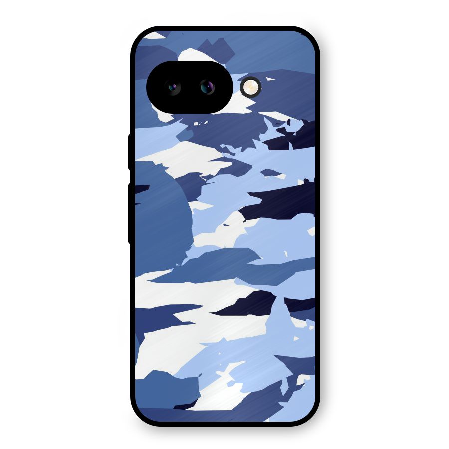 Blue White Canvas Metal Back Case for Google Pixel 9a