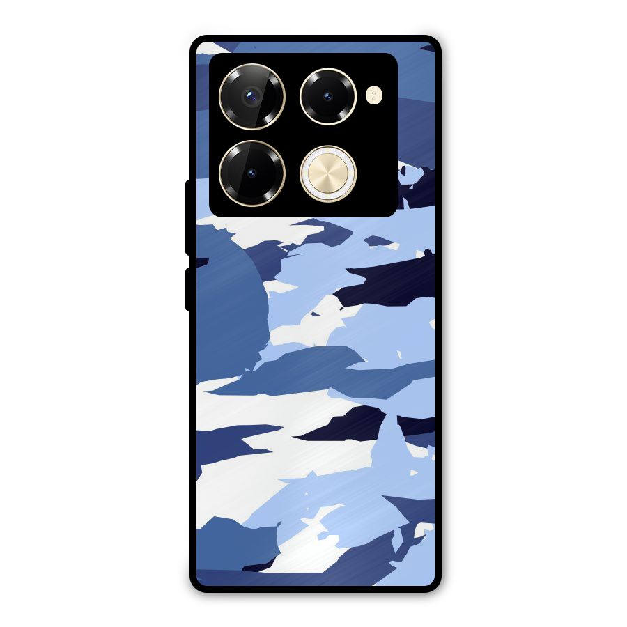 Blue White Canvas Metal Back Case for Infinix Note 40 Pro Plus