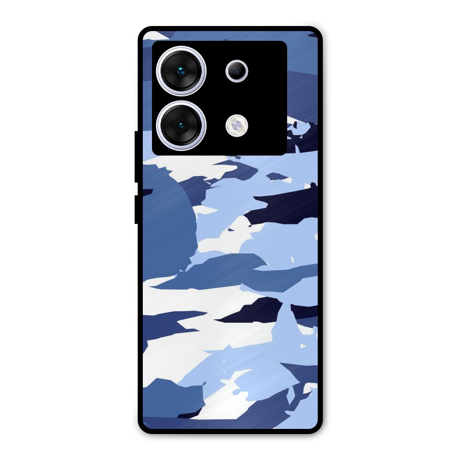 Blue White Canvas Metal Back Case for Infinix Zero 30 5G