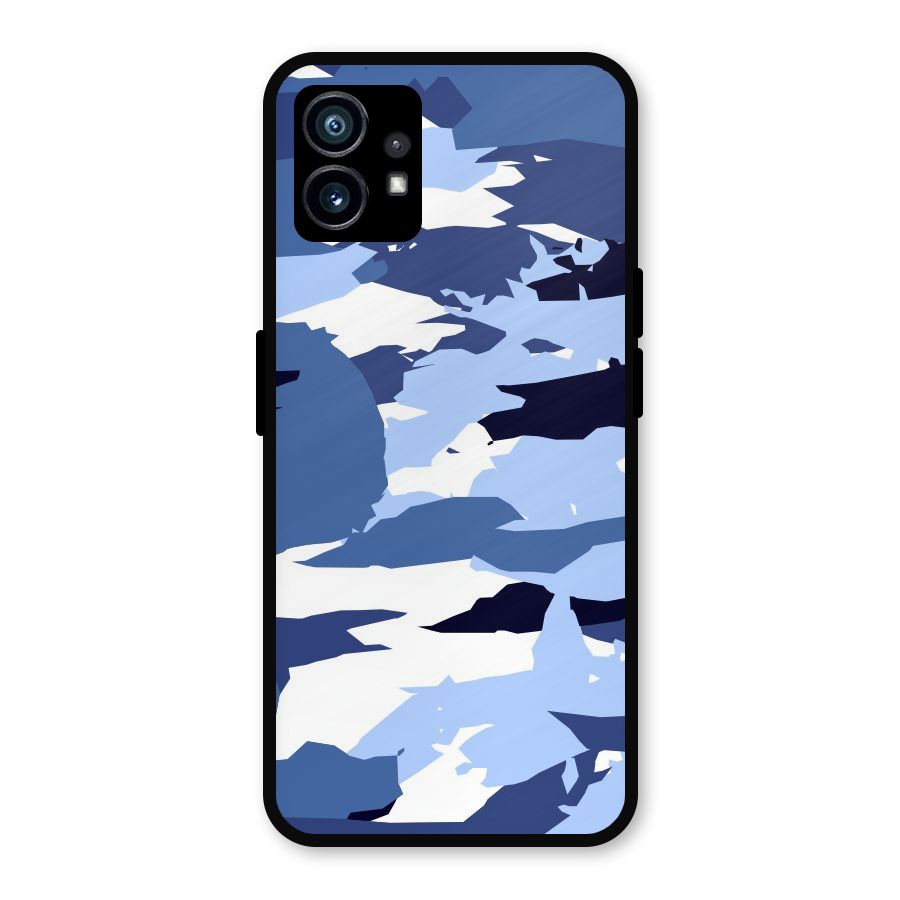 Blue White Canvas Metal Back Case for Nothing Phone 1