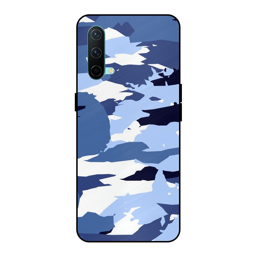 Blue White Canvas Metal Back Case for OnePlus Nord CE 5G