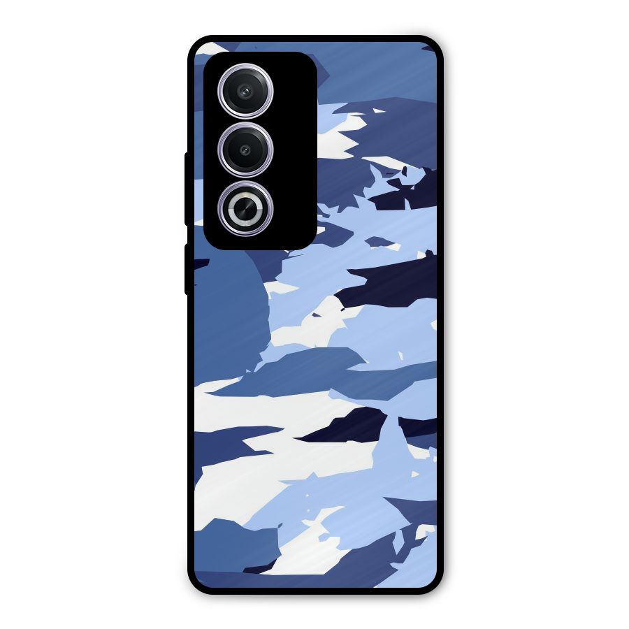 Blue White Canvas Metal Back Case for Oppo A3 Pro