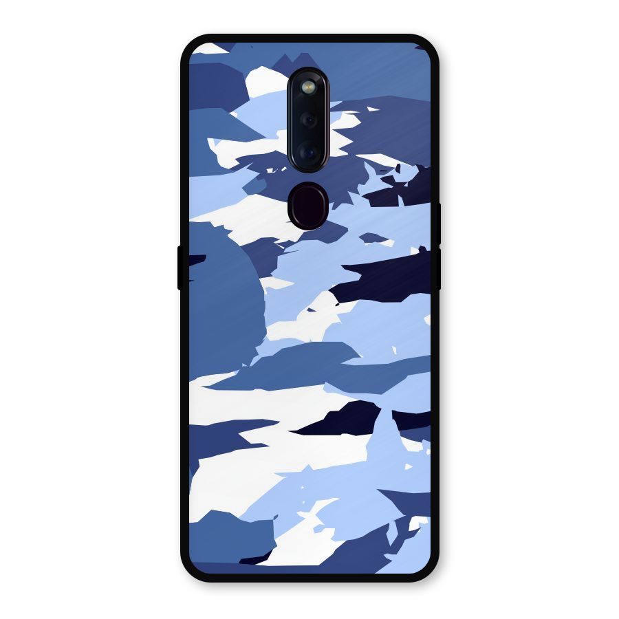 Blue White Canvas Metal Back Case for Oppo F11 Pro