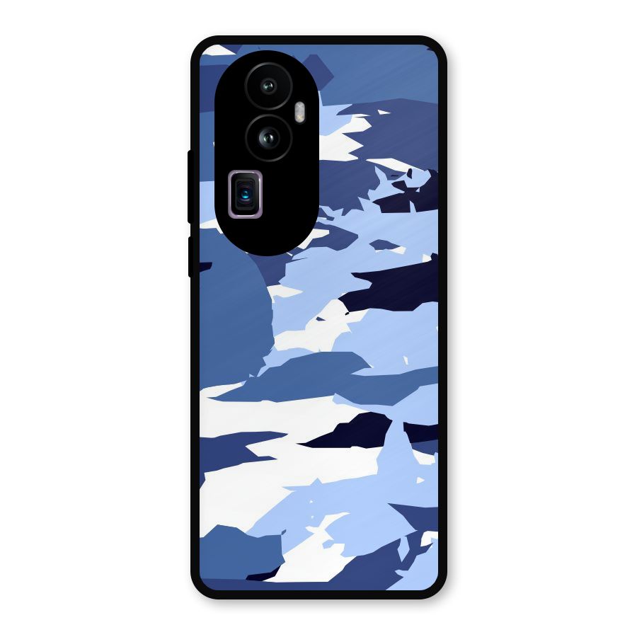 Blue White Canvas Metal Back Case for Oppo Reno10 Pro Plus