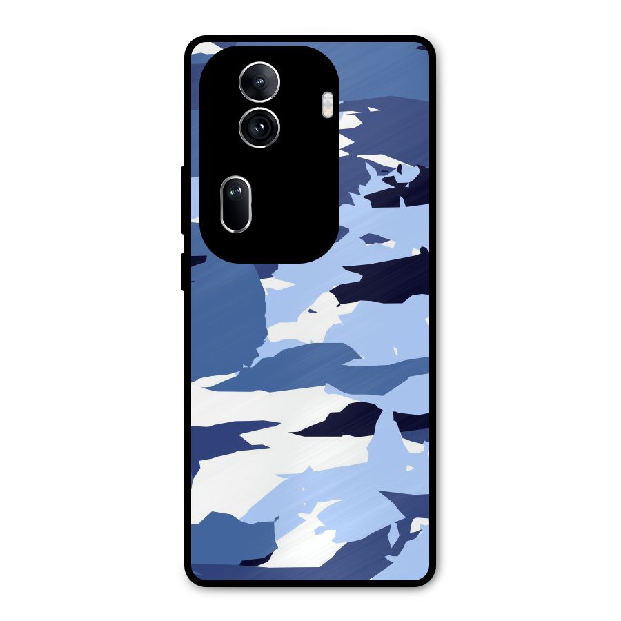 Blue White Canvas Metal Back Case for Oppo Reno11 Pro 5G