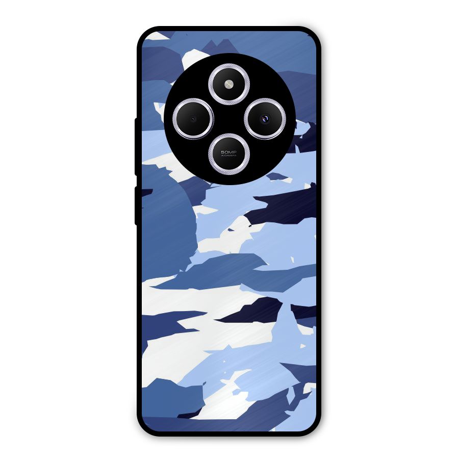 Blue White Canvas Metal Back Case for Poco C75 5G