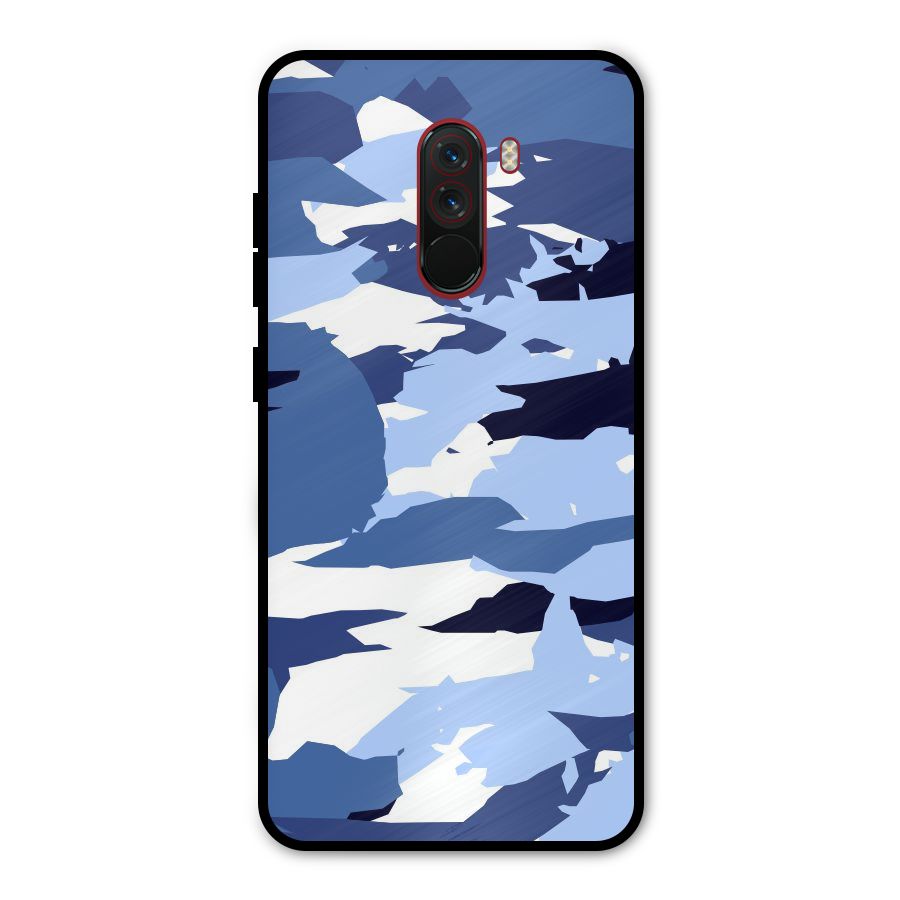 Blue White Canvas Metal Back Case for Poco F1